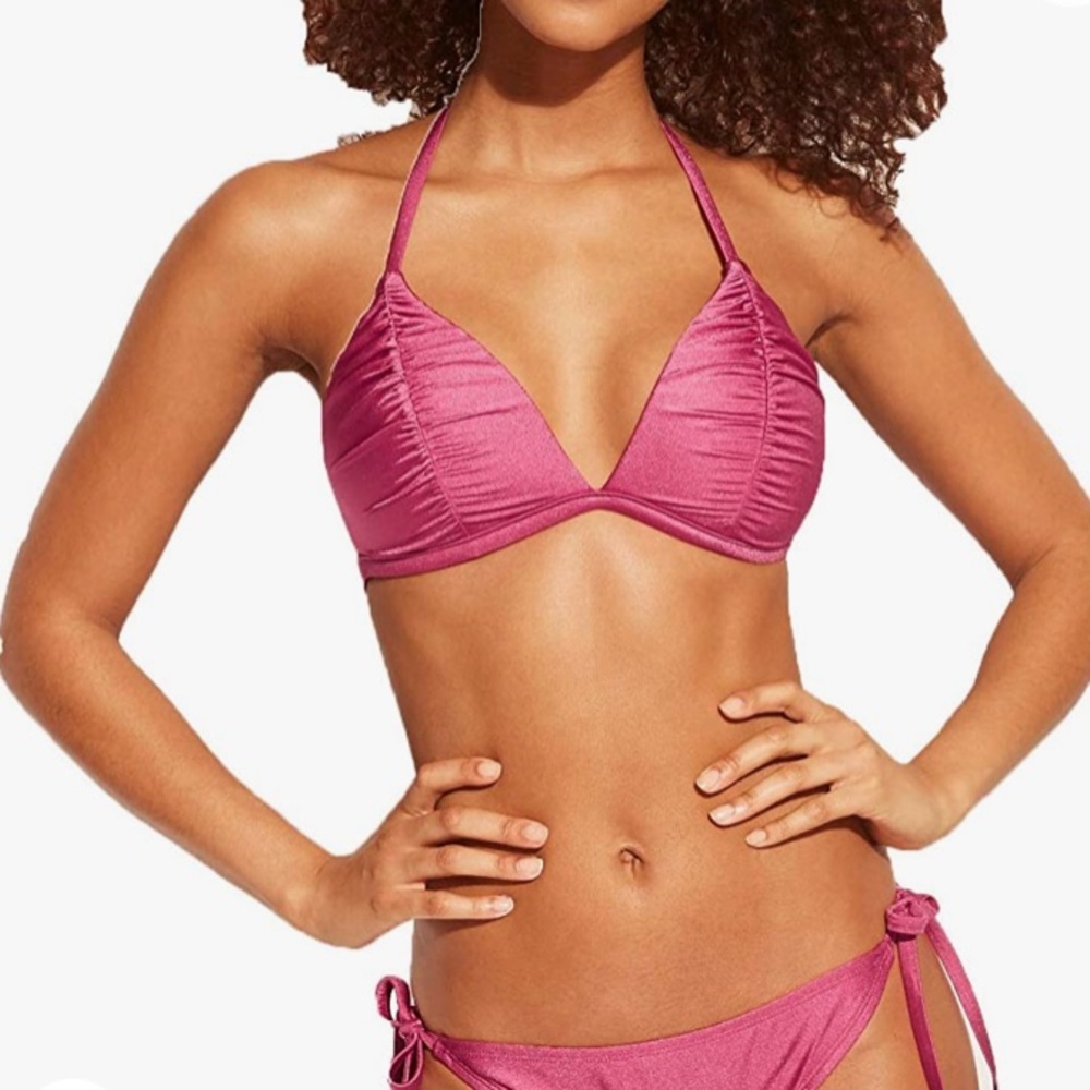Shade & Shore High Shine Pink Bikini Set